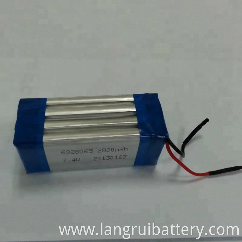 OEM Rechargeable Li-Polymer Battery Pack 7.4V 1800mAh